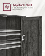 VASAGLE LIRY Collection - Storage Cabinet, Buffet Cabinet, Sideboard, Credenza, with Adjustable Shelves, for Living Room, Entryway, Antique Charcoal ULSC381T04