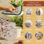 Maison d' Hermine Pot Holders 100% Cotton Heat Resistant Potholders 8" x 8" Hot Pads with Loop BBQ, Cooking, Baking, Grilling, Kitchen, Handling Hot Pans (Pack of 1, Recolte)