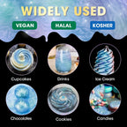 NiHome 0.18oz/5g Edible Food-Grade Glimmer Powder Glitter Luster Dust Metallic Food Decorating Sprinkle Dust for Drink Wine Beverage Cake Candy Dessert Bakery Restaurant Vegan (Iridescent Blue)