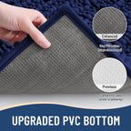 Arotive Luxury Chenille Bathroom Rug Mat, Extra Soft Thick Absorbent Shaggy Bath Rugs, Non-Slip Machine Wash Dry, Plush Bath Mats for Bathroom, Shower and Tub, 30x17, Navy