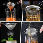 2 Pack Fine Mesh Strainer, Small Stainless Steel Sieves with Handles, for Steeping Loose Leaf Tea, Straining Cocktail, Juice and Sifting Flour, Powdered Sugar (2pcs-Conical)