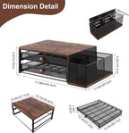 Coffee Bar Organizer, 60 Capacity K Cup Organizer for Countertop, 2 Tier Sliding Coffee Pod Storage Drawer with Disposable Cup & Lid Holder, Black