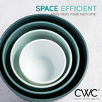 COOK WITH COLOR Prep Bowls with Lids- Wide and Deep Nesting Plastic Small Mixing Bowl Set with Lids, 8 Piece Set - Wide Bowls, Teal