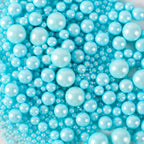 Kasvan Blue Pearl Sugar Sprinkles - Edible Candy Pearls 130g/4.58 Oz, Mix Size, Baking Cake Decorations, Ice Cream Toppings and Cookie Decorating, Wedding Party Chirstmas Supplies