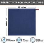 Kitinjoy 100% Cotton Kitchen Dish Cloths, 6 Pack Waffle Weave Ultra Soft Absorbent Dish Towels for Drying Dishes Quick Drying Kitchen Towels Dish Rags, 12 X 12 Inches, Navy Blue