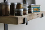Urban Legacy Accent Shelves | Reclaimed Barn Plank | Set of 2 with Full Brackets (Natural 18"x 7"x 2")