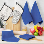 Homaxy 100% Cotton Waffle Weave Kitchen Dish Cloths, Ultra Soft Absorbent Quick Drying Dish Towels, 12 x 12 Inches, 12-Pack, Blueberry