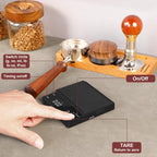 Coffee Espresso Scale with Timer, Kitchen Food Digital Matcha Scale, Rechargeable, Glass Mirror Design, for Barista, 0.3-2000g/0.1g