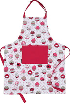 AMOUR INFINI Cotton Aprons for Women with Pocket, Adjustable Strap & Waist Ties - Printed Aprons for Baking, Cooking, Gardening (27.5 x 33 Inches)