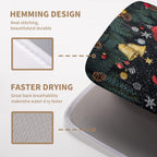 Christmas Santa Claus Dish Drying Mat Winter Drying Dish Mat for Kitchen Countertops Xmas Dish Dryer Mat Microfiber Dishes Drainer Pad Dish Drying Pad (18x24 in)