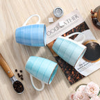 vancasso Bonita 16 Oz Large Coffee Mugs Set of 6, Ceramic Coffee Cups for Cappuccino, Latte, Tea, Cocoa, Blue