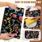 Beautiful Flowers Dish Drying Mat for Kitchen Counter Coffee Bar Mat Hide Stain Absorbent Rubber Backed Coffee Mat Coffee Maker Espresso Machine Coffee Bar Accessories 11.8 x 19.7 Inch