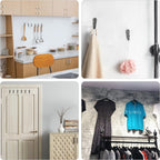 15 Pcs Black Wall Mounted Coat Hooks, Hanger Hook with 30 Pieces Screws for Towel, Key, Robe, Scarf, Bag, Cap, Coffee Cup, Mugs