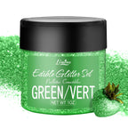 Edible Glitter - 30g Edible Luster Dust Metallic Food Grade Coloring Glitter for Drinks, Cake Decorating, Baking - Edible Dust Powder Shimmer Sprinkle Powder for Icing, Cocktail, Wine, Candy (Green)
