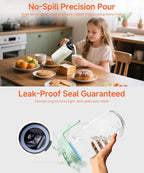 2 Quart Wide Mouth Glass Pitcher with Lid, 64oz Mason Jar Pitcher, Leak-proof Iced Tea Pitcher,Heavy Duty Container for Fridge Sweet Tea,Juice,Cold Brew Coffee,Breastmilk Storage Drinks-1PACK/Green