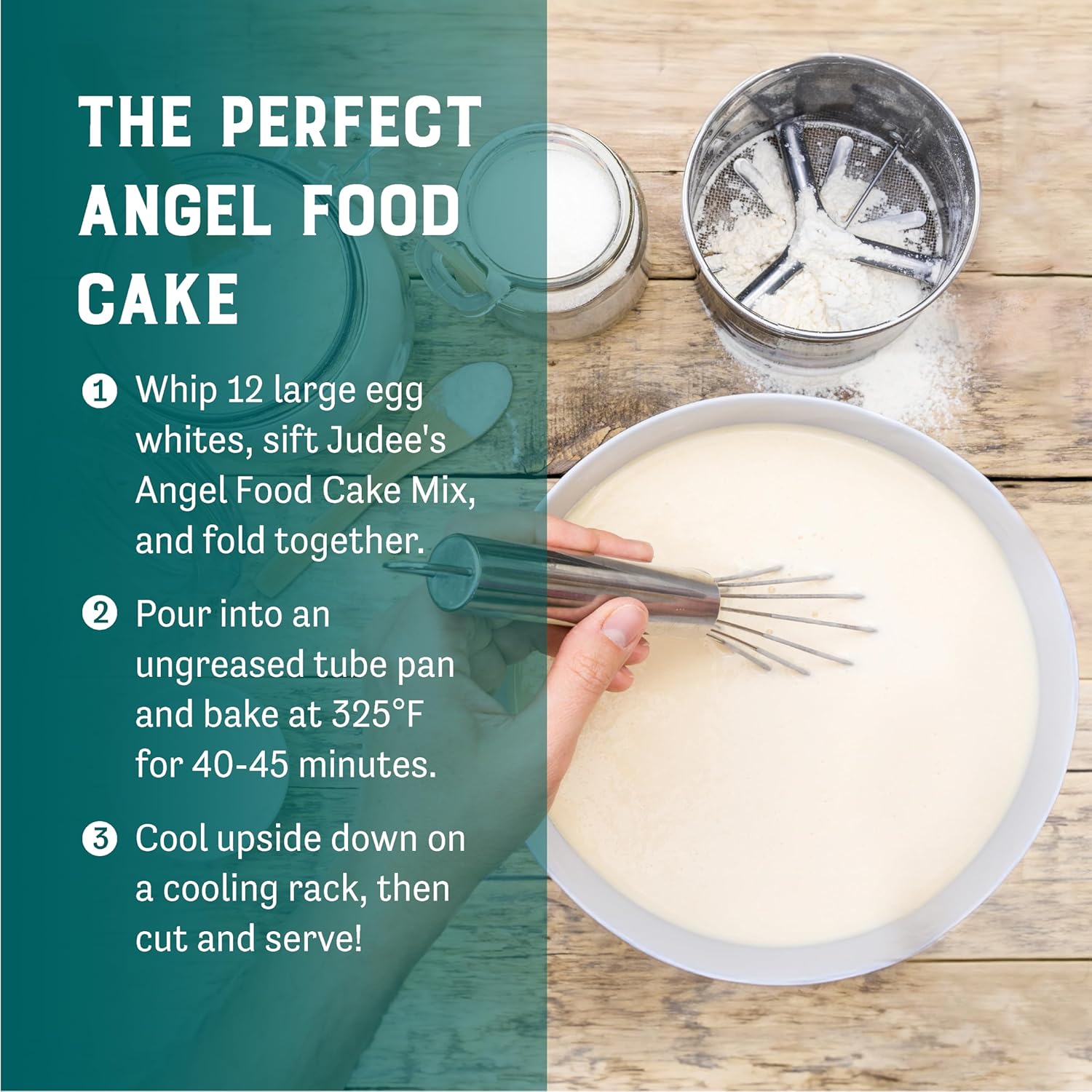 Judee's Gluten Free Angel Food Cake Mix - 1LB - Easy to Bake - Light and Fluffy Baking Mix - Delicious and 100% Gluten-Free - Ideal for Birthday Celebrations and Everyday Desserts