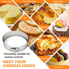 10 Inch 304 Stainless Steel Springform Pan with Removable Bottom, Nonstick Round Spring Form Cheesecake Pan with 30 Pcs Parchment Paper Liners