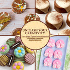 HKNMTT Silicone Round Cookie Mold, 4 PCS Candy Chocolate Moulds, 12-Cavity Cylinder Non-Stick Food Grade BPA Free Moulds for Making Handmade Soap Mini Cake Jelly Brownie Pudding Jello