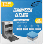 Air Jungles Dishwasher Cleaner Tablets 24 Count, Fragrance Free, Deep Cleaning Descaler Pods, Clean Dishwasher Machine, Remove Limescale, Hard Water, Calcium, Odor, 12 Month Supply