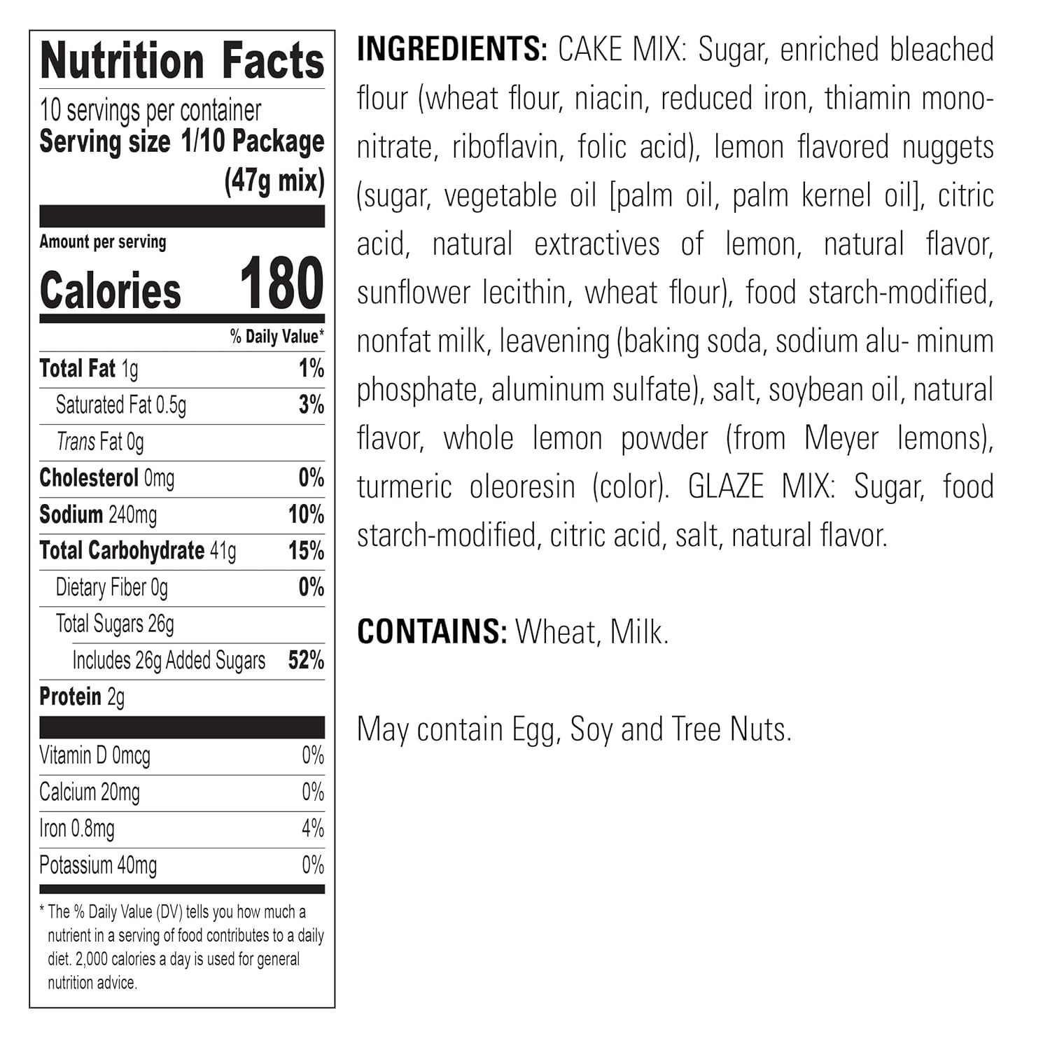 Krusteaz Meyer Lemon Pound Cake Mix with Lemon Glaze Mix, 16.5-Ounce Box (Pack of 12)