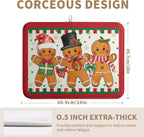 Christmas Gingerbread Man Dish Drying Mat Winter Large Kitchen Mats Dish Drying Pad Xmas Candy Absorbent Dish Dryer Mat for Kitchen Countertops Microfiber Drainer Pad Dish Drying Mats (18x24 in)