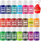Gel Food Coloring - 20 Colors Gel Food Dye Set, Flavorless Vibrant Edible Concentrated Coloring for Baking, Cake, Cookie, Fondant, Icing, Macaron, Frosting - 0.45 Fl.Oz Bottles