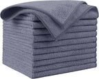 AIDEA Microfiber Cleaning Cloth Grey 10PK, Micro Fiber Cloth for Cleaning Cars, Premium All Purpose Car Towels, Dusting Cloth Cleaning Rags SUVs, House, Kitchen, Window, Workshops, 12"×12"
