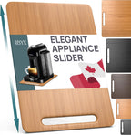 Ibyx Elegant Sliding Tray for Your Coffee Maker & Heavy Kitchen Appliances - Sturdy, Slides Easily from Under The Cabinet (Natural, 9.5”W x 14”D)