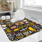 Coffee Dish Drying Mat,16"X24" Absorbent Fast Dish Drying Mat for Kitchen Counter Pot and Pan, Kitchen Accessories