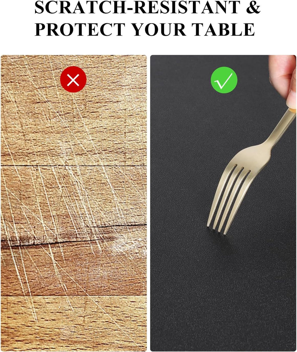 Black Plastic Table Cover Protector, 36" x 54" Waterproof Easy Flat PVC Desk Pad Mat, 1.5mm Thick Rectangle Vinyl Table Top Protector for Dining Room Table, Office, Dresser