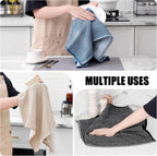 Homaxy Premium Kitchen Towels(18”x 28”, 6 Pack), Large Cotton Kitchen Hand Towels, Flat and Terry Dish Towels, 380 GSM Highly Absorbent Tea Towel Set with Hanging Loop, Navy Blue/Khaki/Black