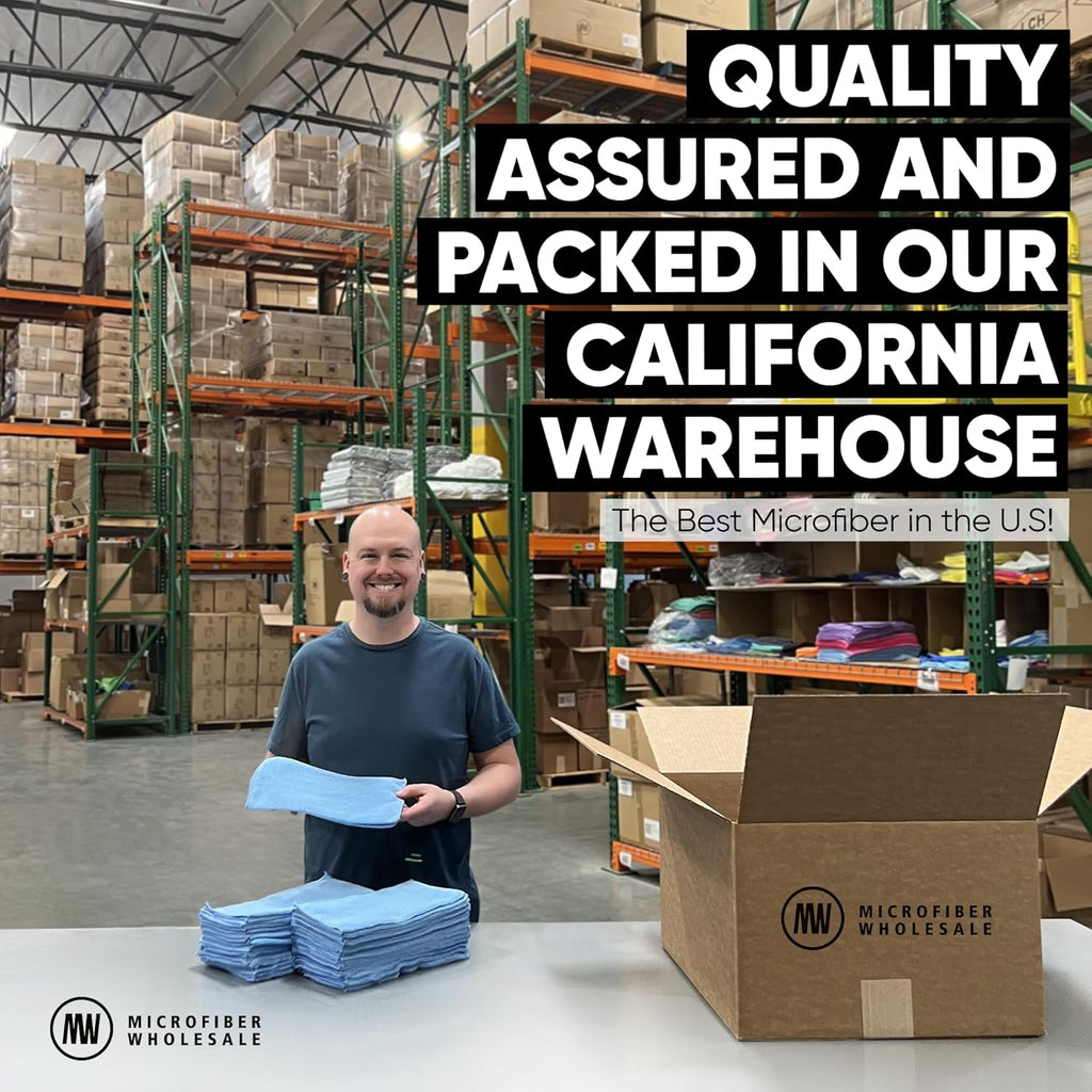 Microfiber Wholesale Bulk 12” X 12” All Purpose Towels Case Quantity (400 Count) | No Fraying | High Density Microfiber | Zero Chemical Cleaner | Long-Lasting (Yellow)