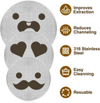 58.5mm Espresso Puck Screen, Lower Shower Screen, Metal Coffee Reusable Filter for 58mm Espresso Portafilter Basket, 1.7 Thickness(Happy)