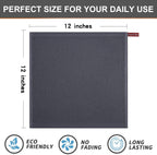 Kitinjoy 100% Cotton Kitchen Dish Cloths, 12 Pack Waffle Weave Ultra Soft Absorbent Dish Towels for Drying Dishes Quick Drying Kitchen Towels Dish Rags, 12 X 12Inch, Dark Grey