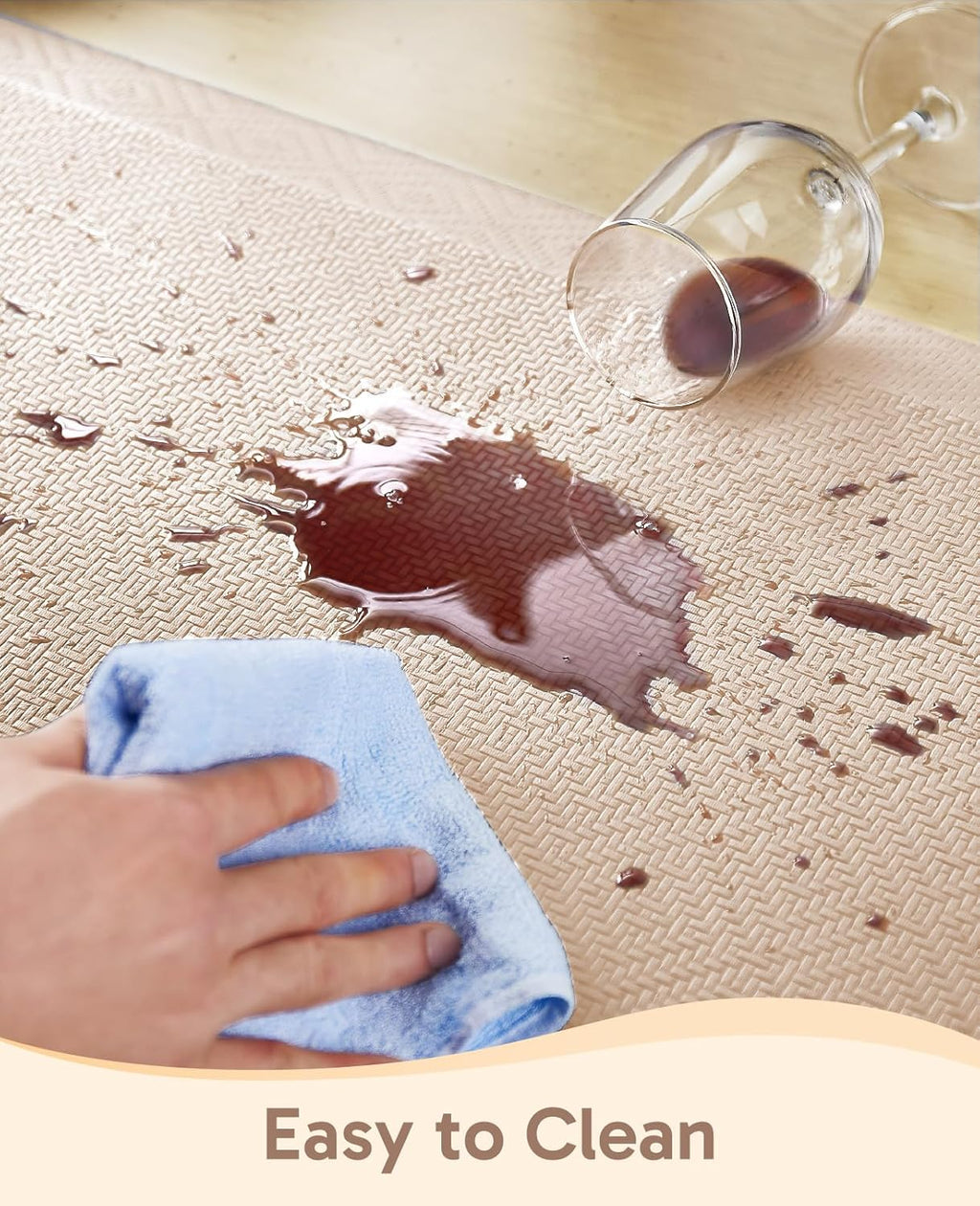 Ophanie Kitchen Mats for Floor, 3/4 Inch Thick Kitchen Rugs, 20'' x 48'' Anti Fatigue Standing Cushioned Mat, Waterproof,Comfort Ergonomic Mat for Office, Home, Sink, Beige Non-Slip Bottom