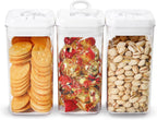 Felli Flip Tite Food Storage Container with Lid Airtight 4" Ring Seal Flip Top, Stackable Acrylic Canister Jar for Pantry Kitchen Counter, Snack Coffee Bean Granola Pet Treats Cracker Holder (1.2 L)