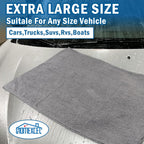 HOMEXCEL Professional Large Microfiber Car Drying Towels 4 Pack, Lint Free, Scratch Free, Highly Absorbent Drying Towel for Cars, SUVs, RVs, Trucks, and Boats,31" x 24 ",Grey