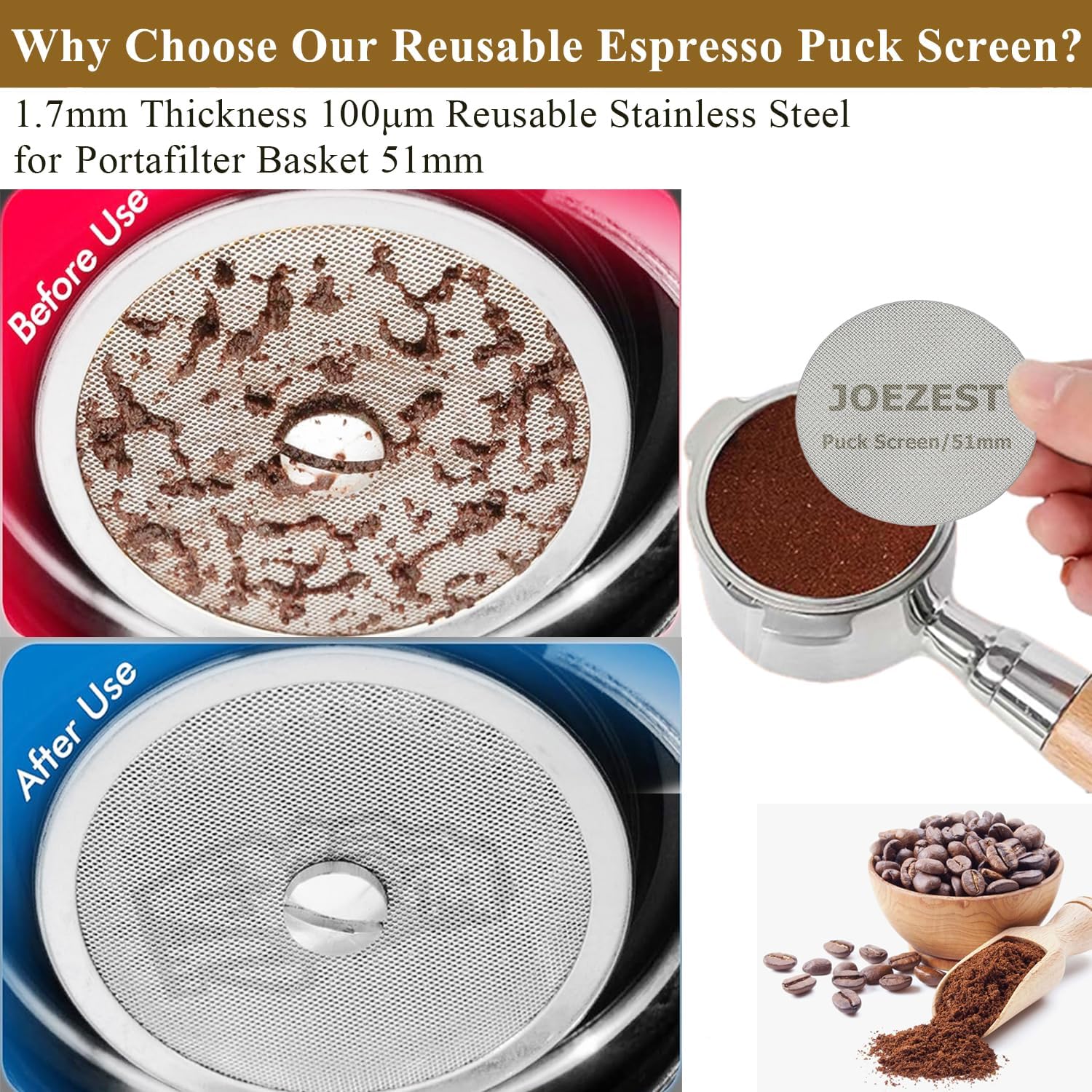 51mm Espresso Tamper Espresso Accessories Kit: Espresso Tamper Set, Coffee Tamper Espresso Tools Barista Tools | Espresso Kit Fits Espresso Coffee Machines of 51mm Portafilters