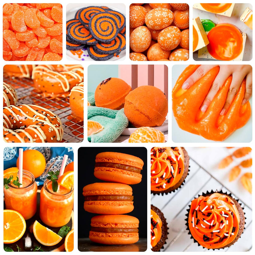 Food Coloring - Vibrant Liquid Icing Food Coloring Set for Baking, Cake Decorating, Easter Egg, Airbrush - Tasteless Food Color Dye for Fondant, Slime, DIY Crafts - 5.5 Fl.oz / 160ml Each (Orange)