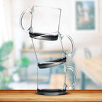 Libbey Clear Glass Coffee Mugs 13 oz. Set of 10, Bulk Pack - Perfect for Coffee, Tea, Espresso, Hot Cocoa, Other Beverages - Black Bottom