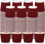 120 Pack Paper Espresso Coffee Cups, 4 oz Disposable Coffee Cups,Corrugated Insulated Ripple Wall, Paper Ripple Cup for Coffee, Hot Chocolate and Hot Tea Drinks -Red