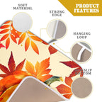 Autumn Pumpkin Maple Leaf Dish Drying Mat for Kitchen Counter,Thanksgiving Fall Holiday Drying Mat with Hanging Loop 16 x 18 Inch Microfiber Dish Drying Pad Dish Rack Drainer Mat for Coffee Bar