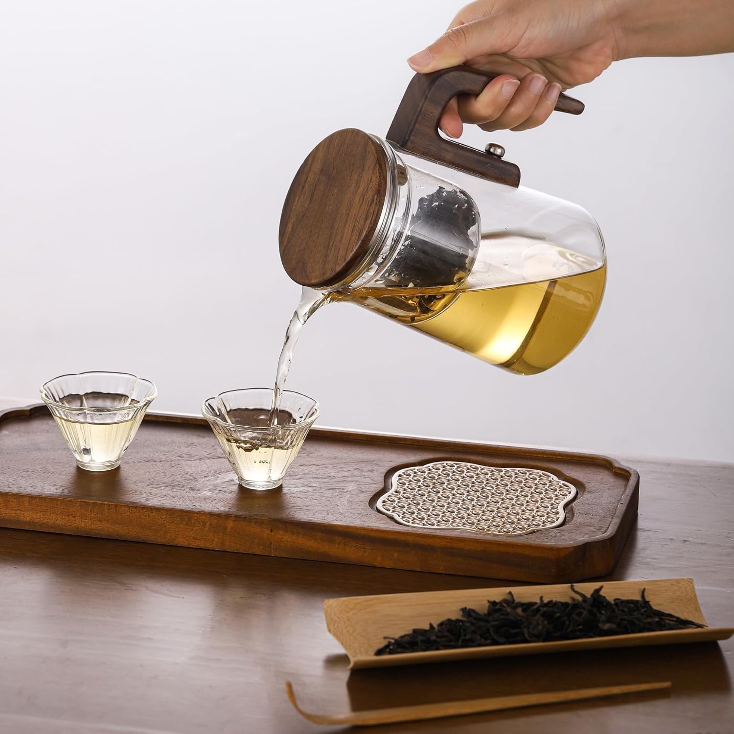 Enchanti Tea Pot, Magic Witchcraft Glass Tea Steepr, Detachable Loose Tea Glass Tea Infuser, Suitable for Loose Tea or Black Tea,Ideal Gift forTea Lovers, 27 Ounces (about 800 ml)