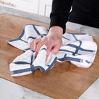 All-Clad Solid & Coordinate Kitchen Towels: Highly Absorbent, Super Soft Long Lasting 100% Cotton, 17" x 30" Tea Towels for Cleaning & Drying Dishes, Pans, Glassware, Countertops, 4-Pack, Indigo