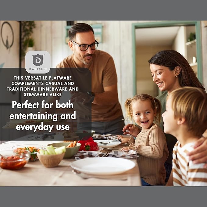 Silverware Set for 16 | 18/10 Stainless Steel Flatware Set | Mirror Finish, Heavy-Duty, Dishwasher Safe, Elegant & Durable, Built to Last (80-Piece, Marettimo)