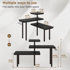 IBUYKE Countertop Organizer,3-Tier Spice Racks,Kitchen Counter Corner Shelf,4 Side Hooks,Adjustable Countertop Shelf for Kitchen, Bathroom, Coffee Bar, Cabinet, Desk,Black,TLJ023B