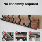 SKOLOO 36-Inch Wood Coat Rack Wall Mount with 6 Triple Hooks - Ideal for Family Entrances, Classrooms, and Pet Supplies Storage - Perfect Coat Hooks for Wall,Mahogany (Sapele)