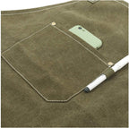 No-Tie Canvas Apron Heavy-Duty 16OZ Work Apron with Front Pocket Extra Long Straps Adjustable M–XXL
