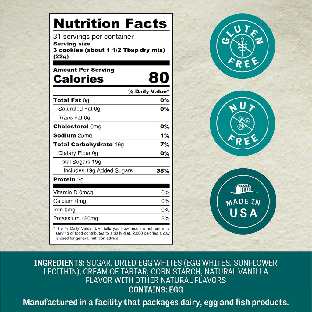 Judee’s Complete Meringue Powder Mix 1.5 lb (24oz) - Great for Baking and Decorating - No Preservatives - Gluten-Free and Nut-Free - Make Meringue Cookies, Pies, Frosting, and Royal Icing