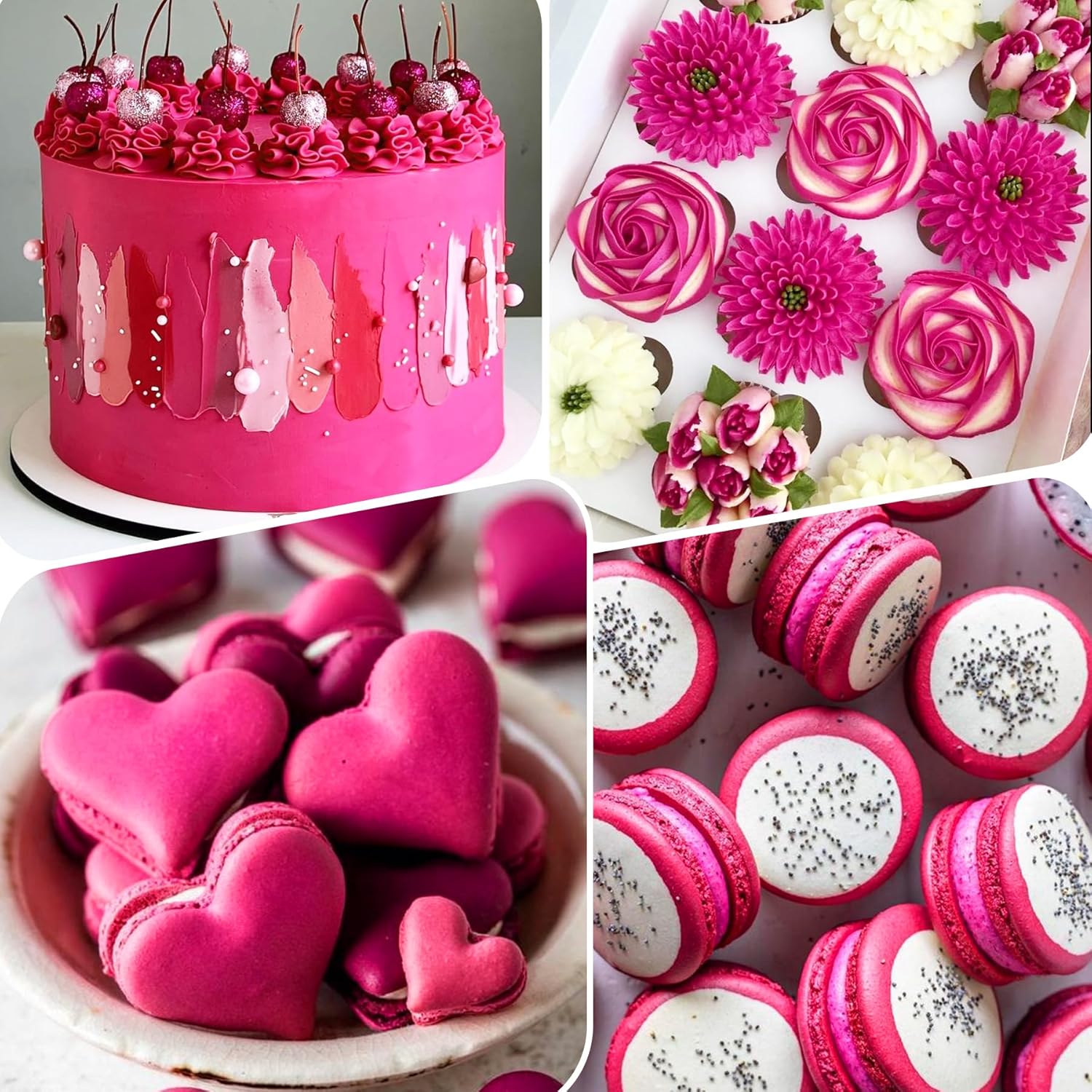 Food Coloring Gel - Vibrant Color Gel Food Coloring for Cake Decorating, Baking, Easter Egg, Icing - Tasteless Food Color Dye for Fondant, Cooking, Slime, Airbrush (Pink, 5.3oz)